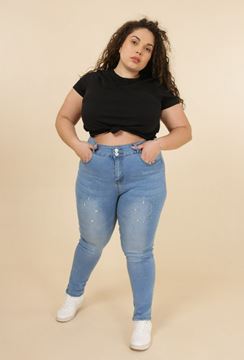 Picture of PLUS SIZE RHINE STONES SLIM JEANS